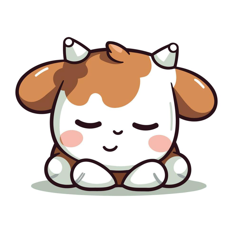 Cow cartoon character design. Cute and funny cow. Vector illustration.