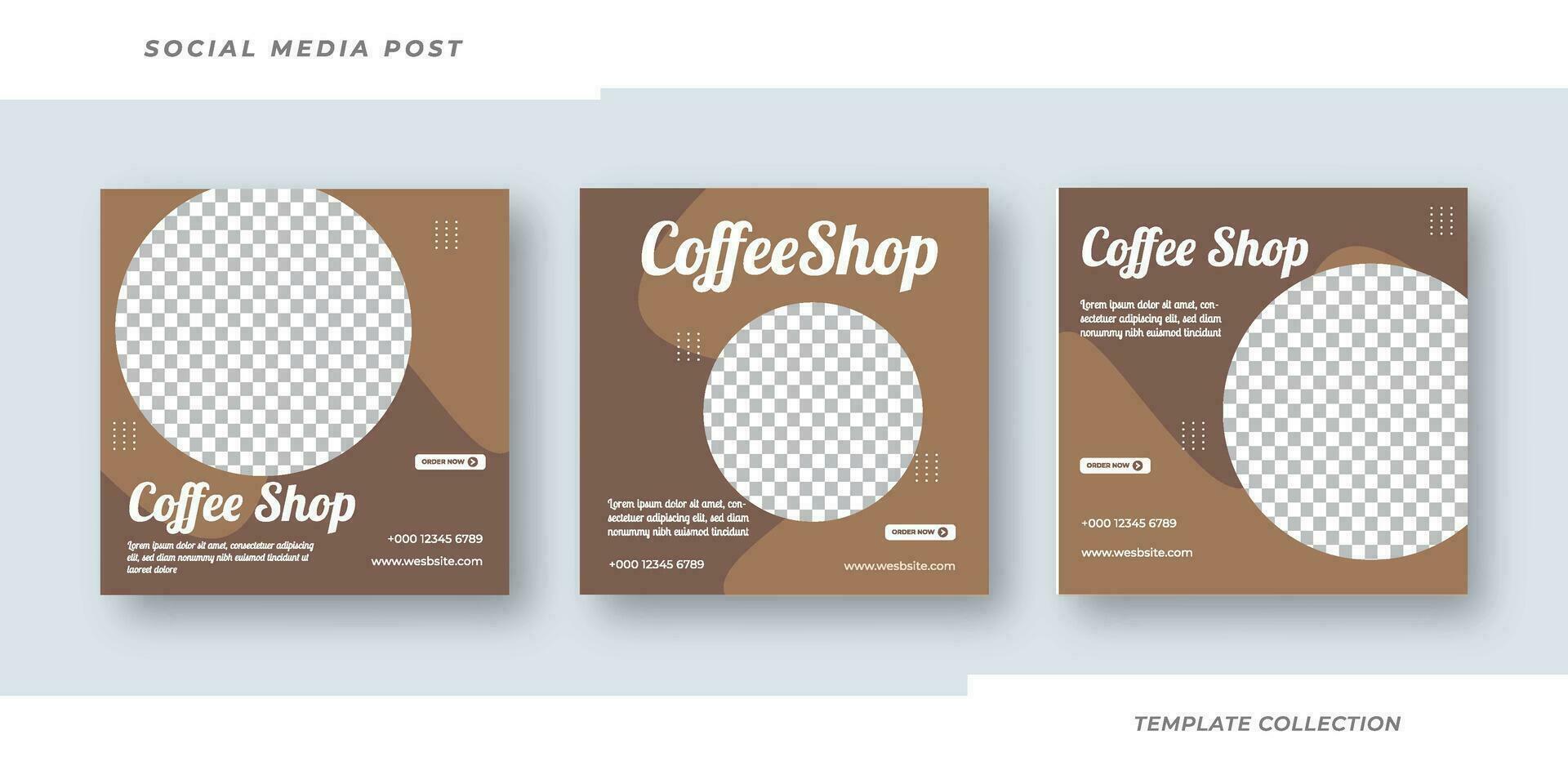 Coffee shop drink menu sale promotional social media post banner template. Pro Vector