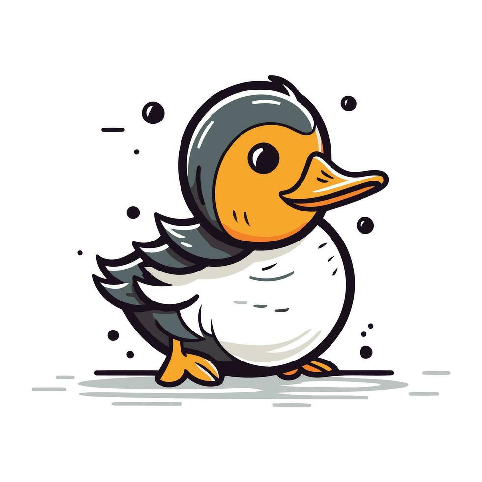 Duck cartoon icon. Vector illustration. Isolated on white background.