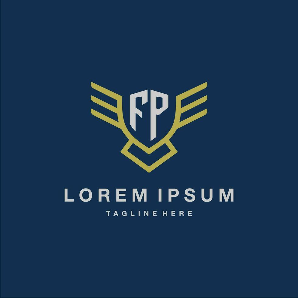 FP initial monogram logo for creative eagle line image vector design