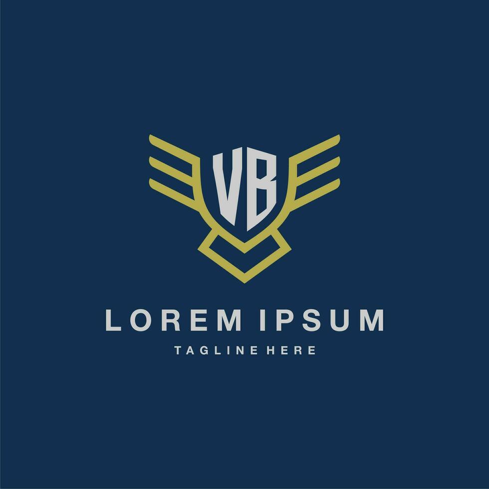 VB initial monogram logo for creative eagle line image vector design