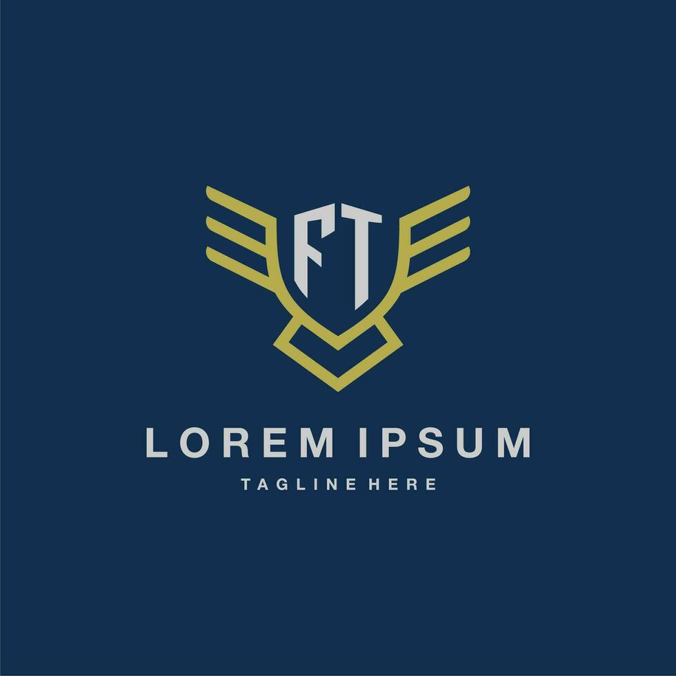 FT initial monogram logo for creative eagle line image vector design