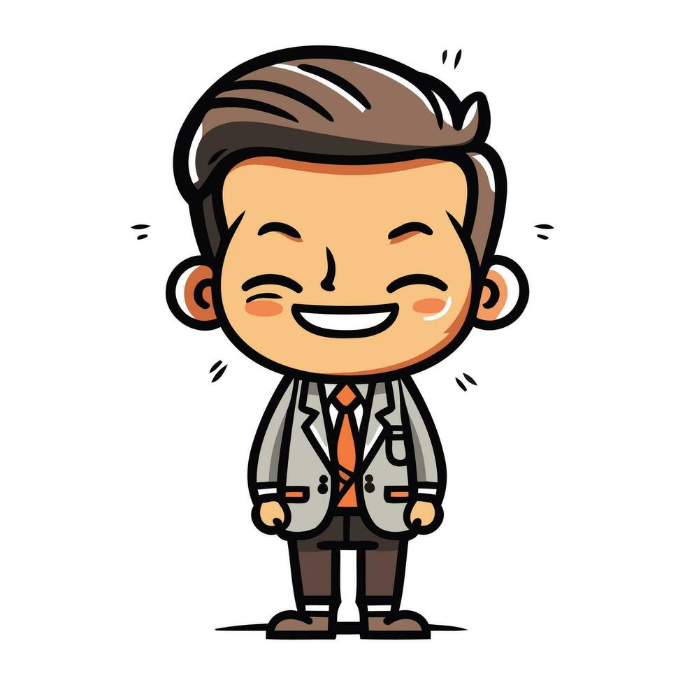 Smiling Businessman   Cartoon Vector Illustration