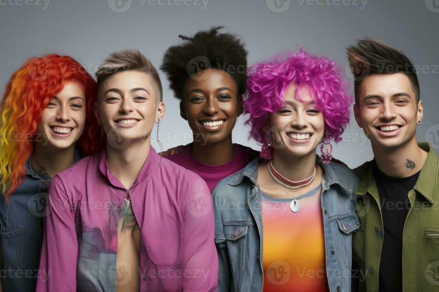 Photos of the community advocating for diversity and gender equality. Generative AI