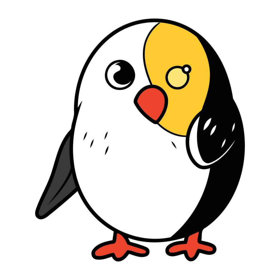 linda pingüino aislado en un blanco antecedentes. vector ilustración.