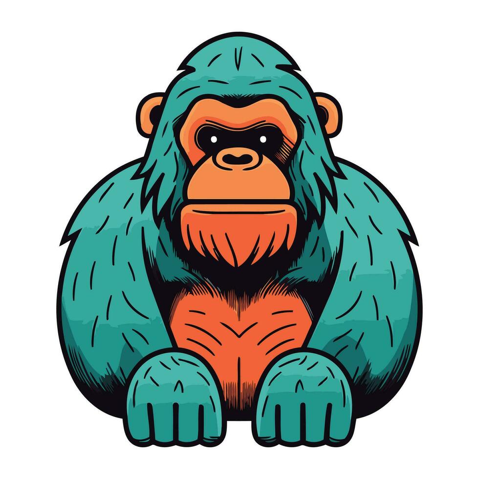 Vector illustration of a gorilla isolated on a white background. EPS10