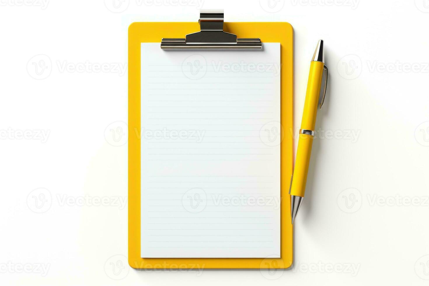 Priority list yellow edge light, white solid background. Generative AI photo