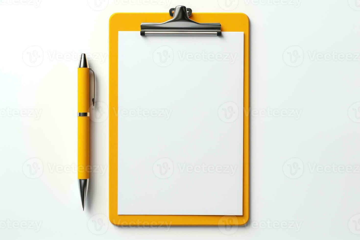 Priority list yellow edge light, white solid background. Generative AI photo