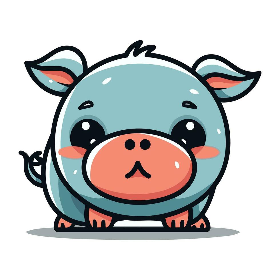 Cute Pig Cartoon Mascot Character Vector Illustration Design.