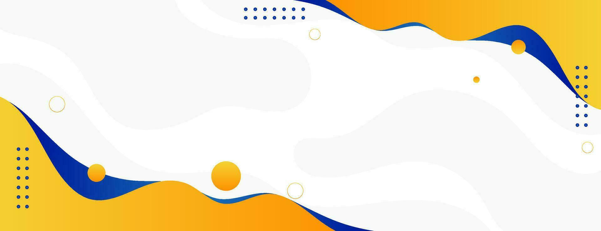 abstract fluid banner background with blue and yellow color vector