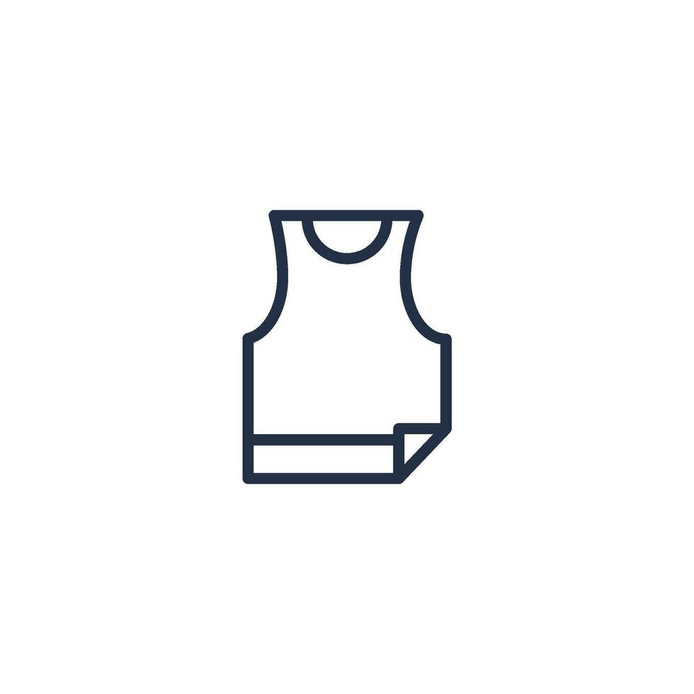 Clothes Outline Monochrome Sleeveless Jersey Icon vector