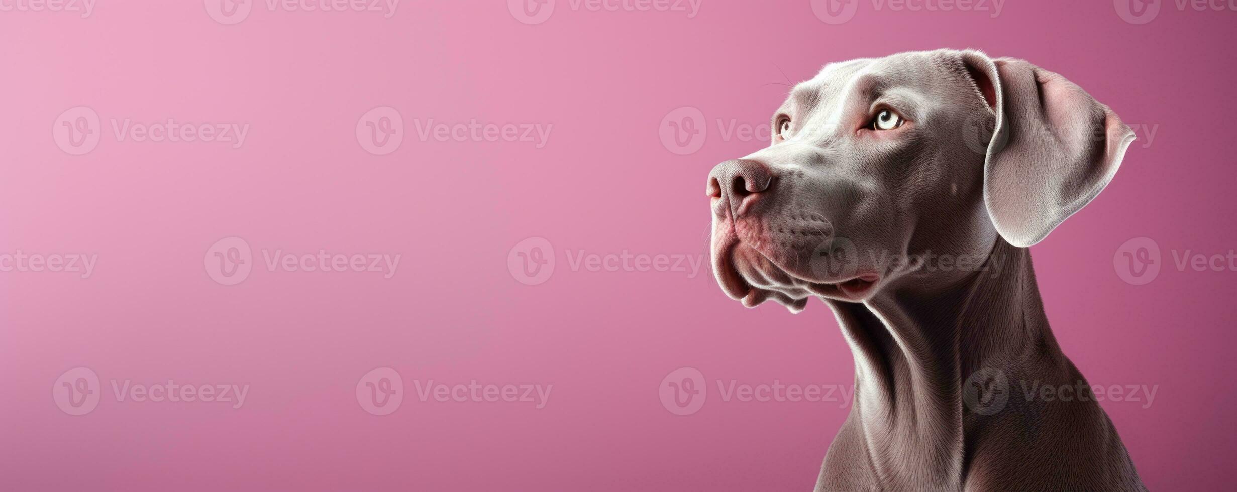 Weimaraner dog on soft color background, highquality, Octane render. Generative AI photo