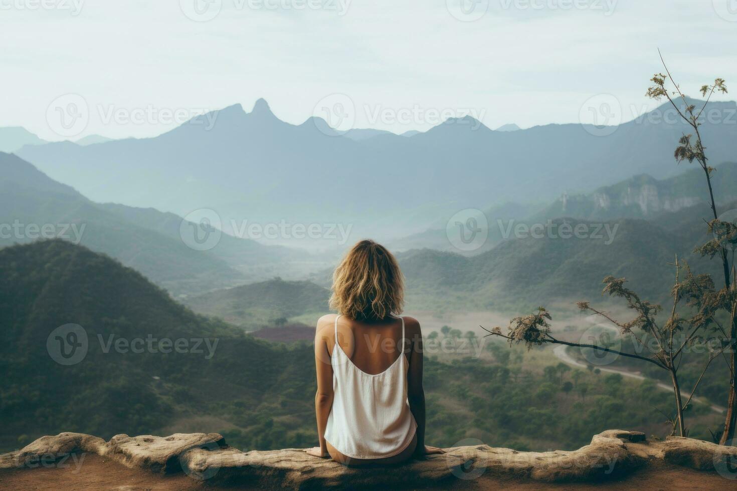 Vacation time captivating landscape background. Generative AI photo