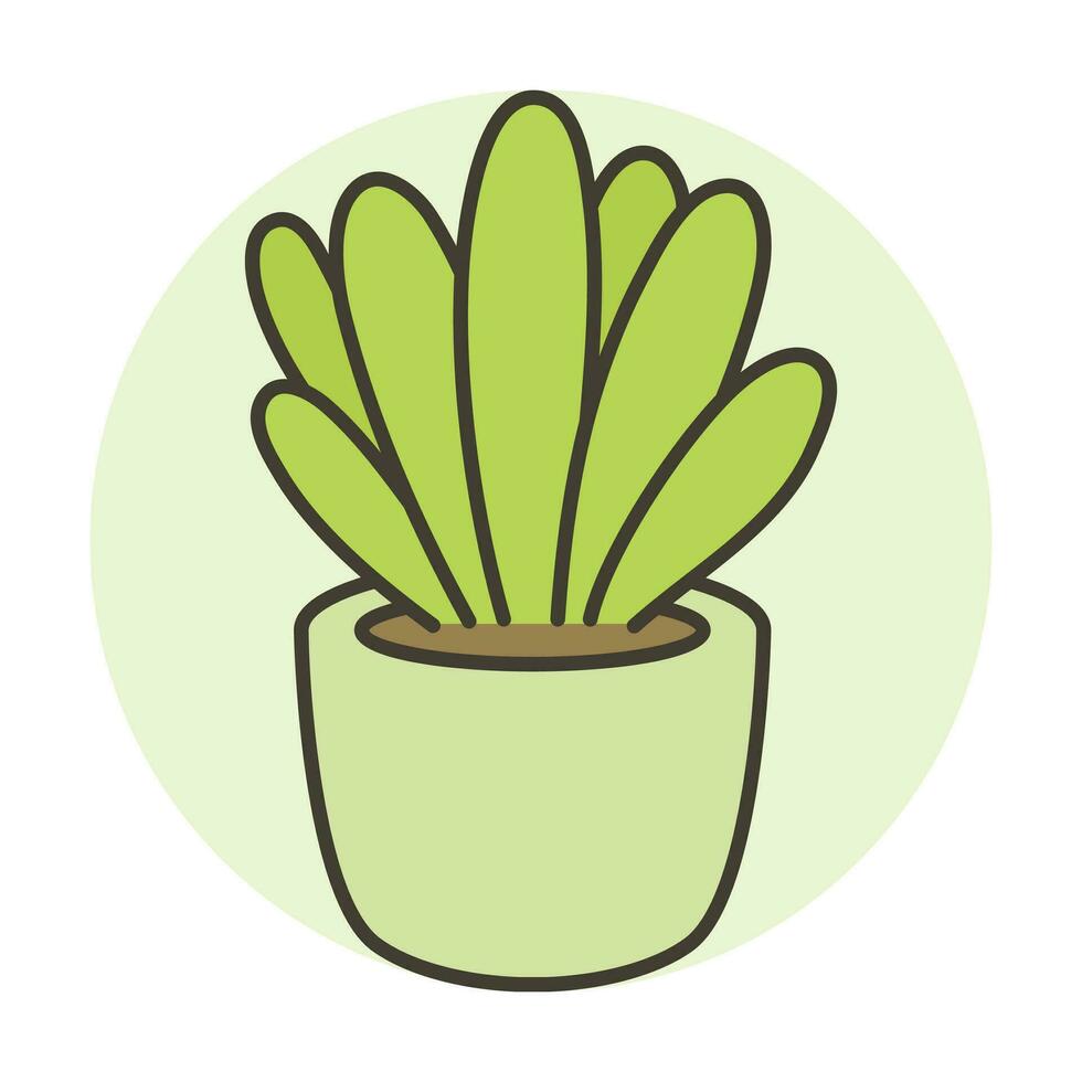 Houseplant in a pot. Plants and Flowers Icon Vector Illustration