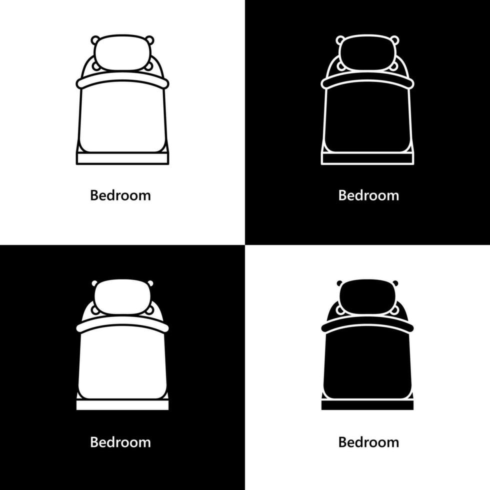 Bedroom Household Icon Logo Illustration vector