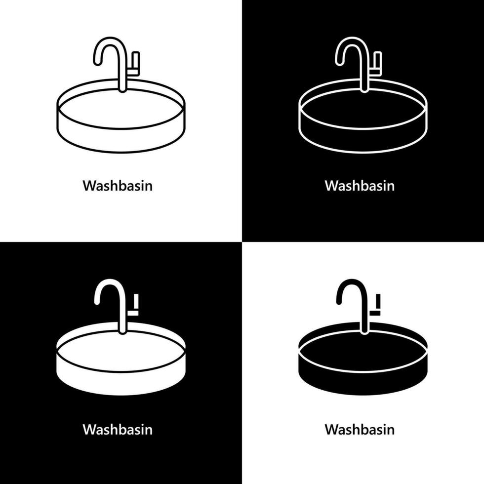 lavabo casa icono logo ilustración vector