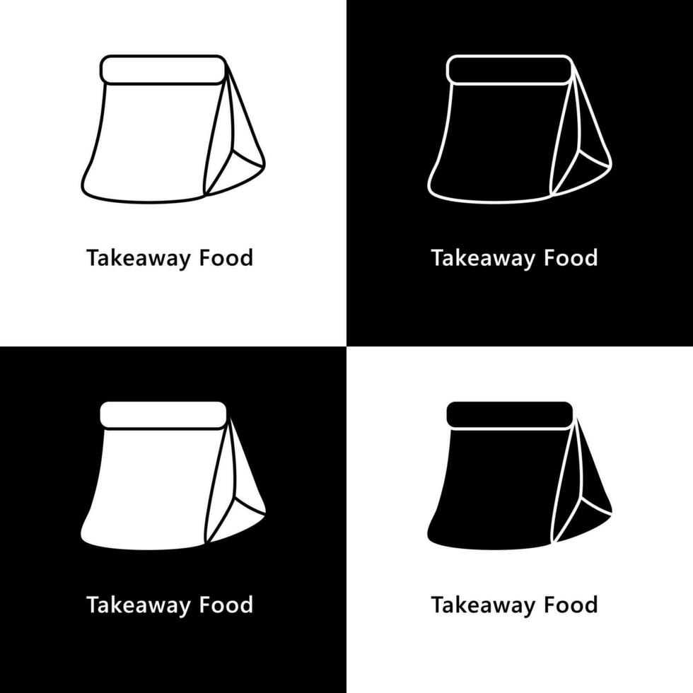 Food Package. takeaway food Icon Logo illustration vector