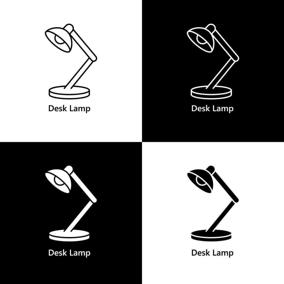 Desk Lamp. Electricity Bulb Icon Logo Illustration vector