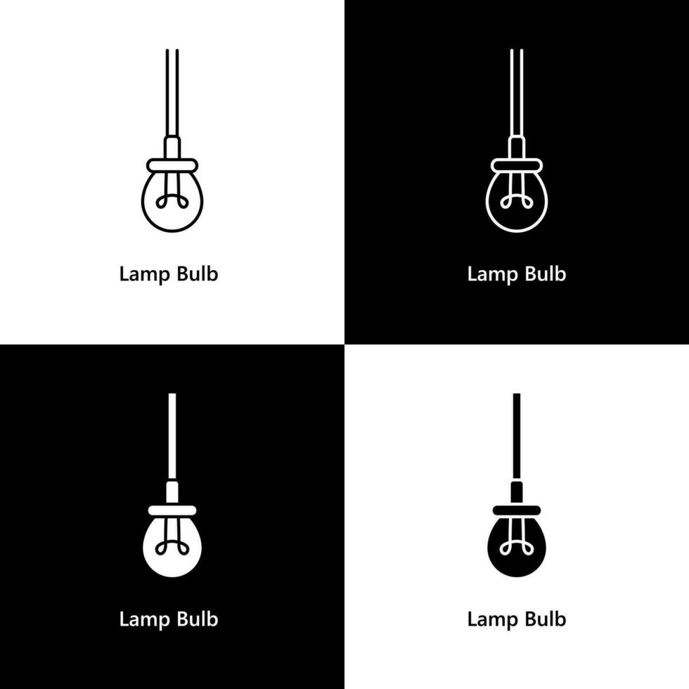 lámpara bulbo icono logo ilustración vector