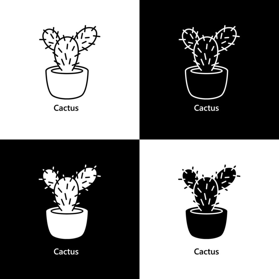 cactus planta. plantas y flores icono logo ilustración vector