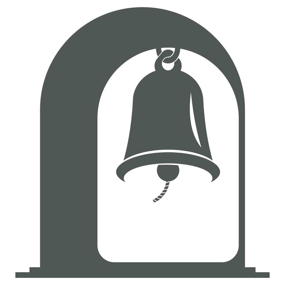 Bell and gate logo illustration. vector