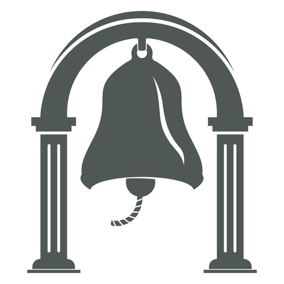 Bell and gate logo illustration. vector