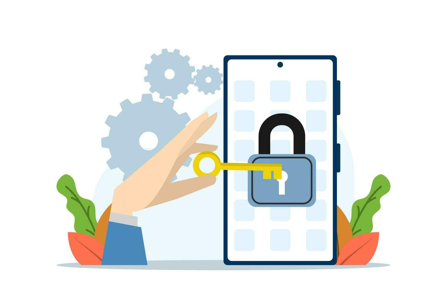 Concept of personal data security, online cyber data security, internet security or information privacy. internet security or information privacy. cyber data. the software accesses confidential data. vector