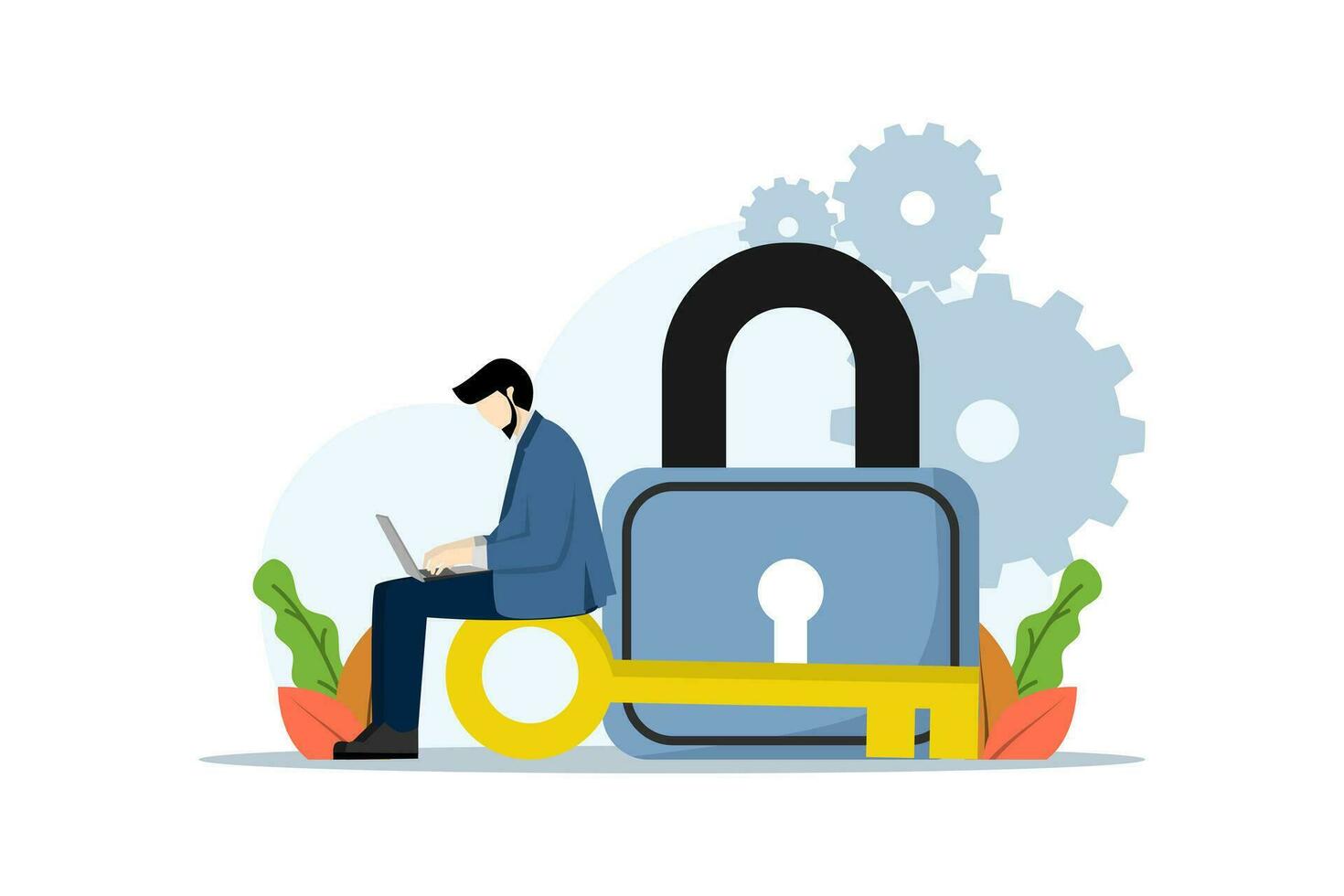 Concept of personal data security, online cyber data security, internet security or information privacy. internet security or information privacy. cyber data. the software accesses confidential data. vector