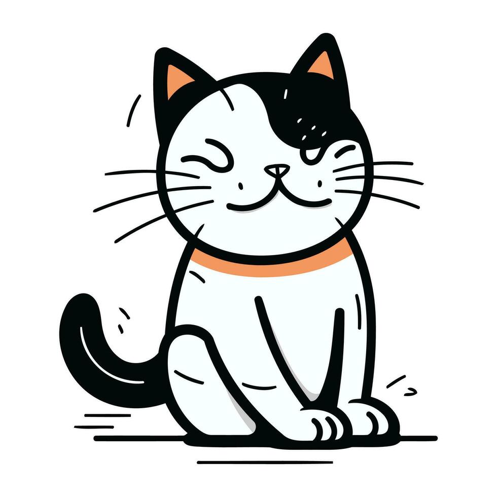 linda dibujos animados gato. vector ilustración. aislado en blanco antecedentes.