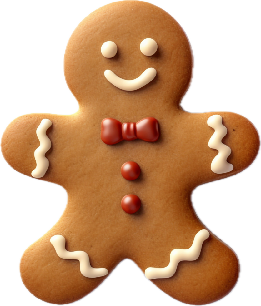 Gingerbread man cookie png with AI generated.