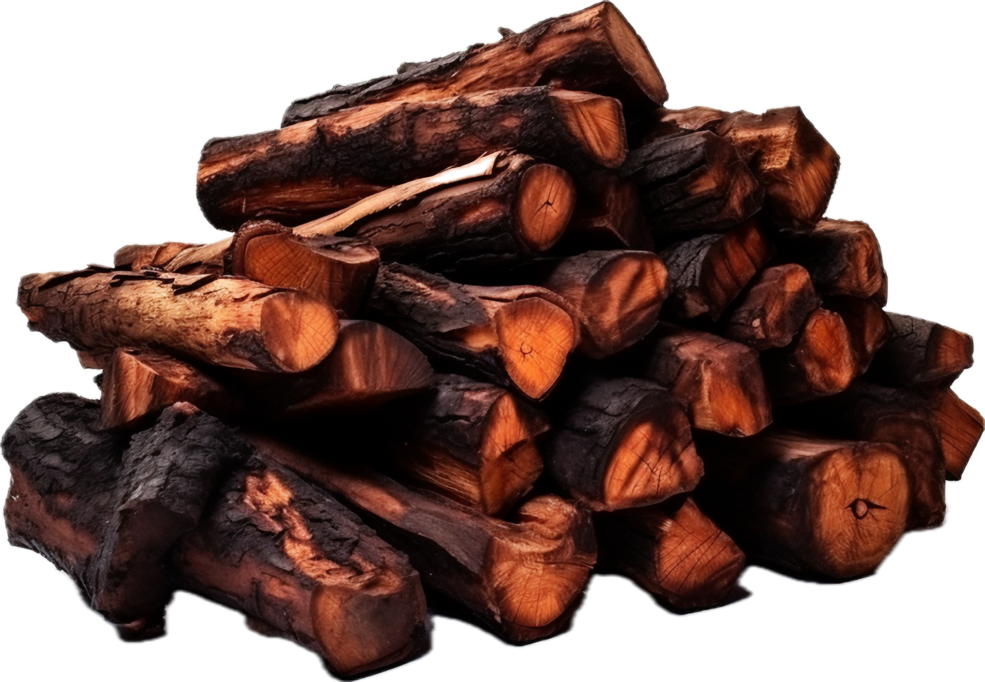 Fire logs png with AI generated.