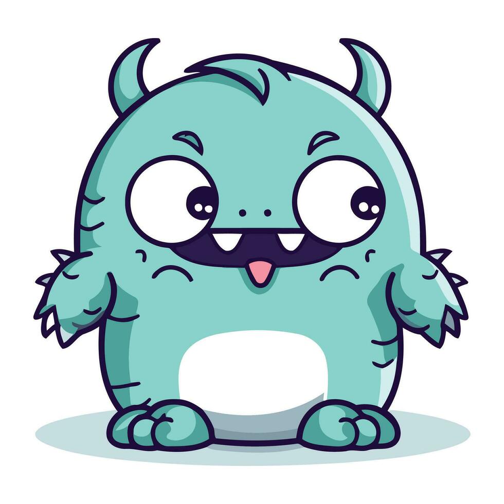 Cute cartoon monster. Vector illustration isolated on a white background.