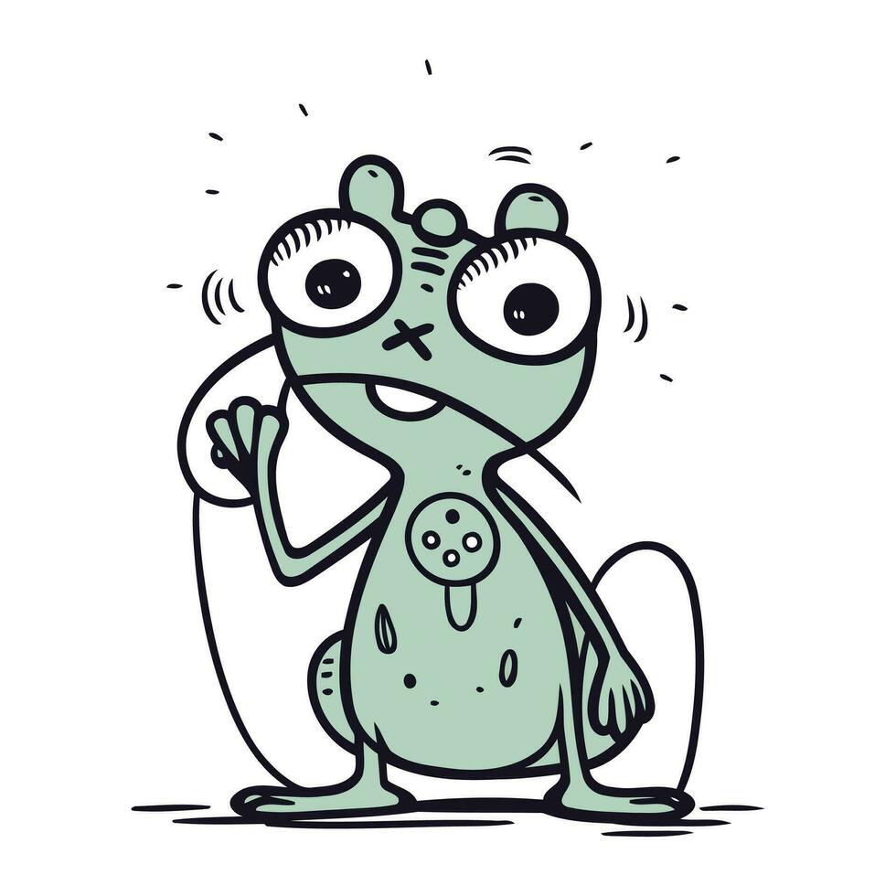 rana dibujos animados. vector ilustración de un gracioso rana. mano dibujado rana.