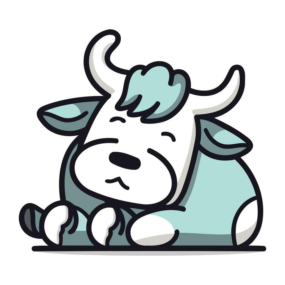 linda dibujos animados vaca. aislado en blanco antecedentes. vector ilustración.