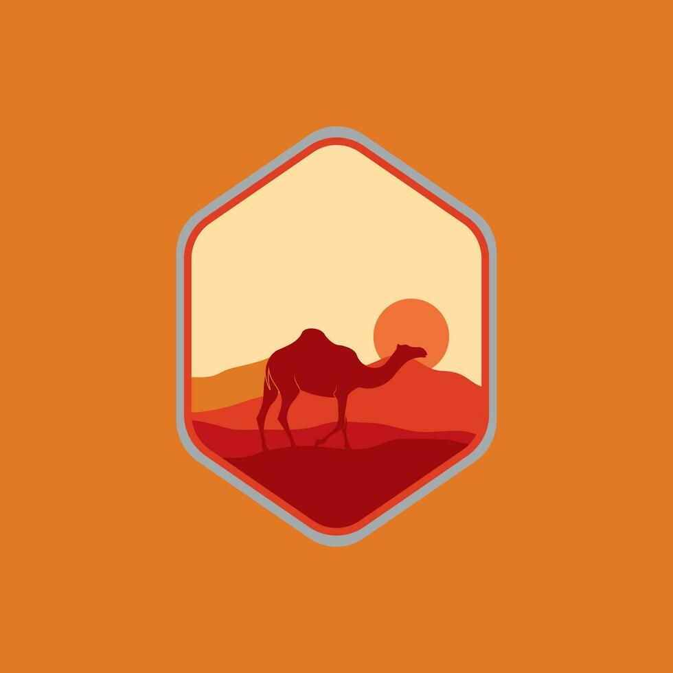 Desert illustration with minimalist design. vector