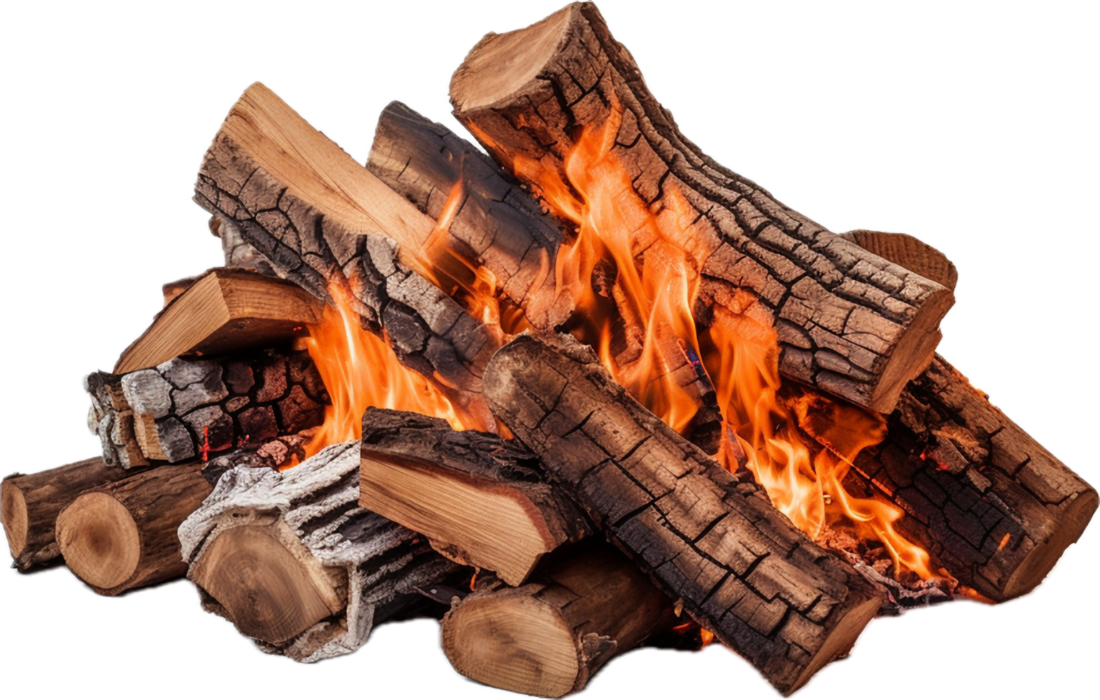 Fire logs png with AI generated.
