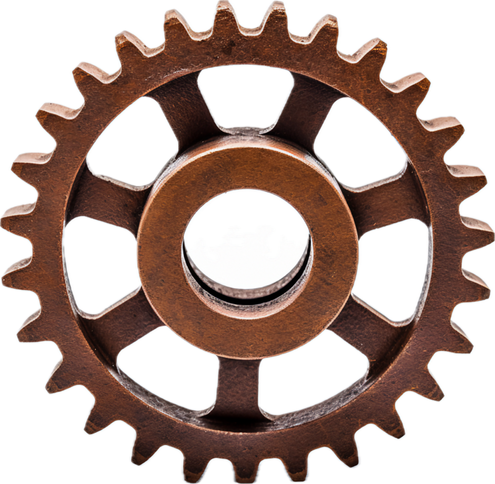 Rusty cog wheel png with AI generated.