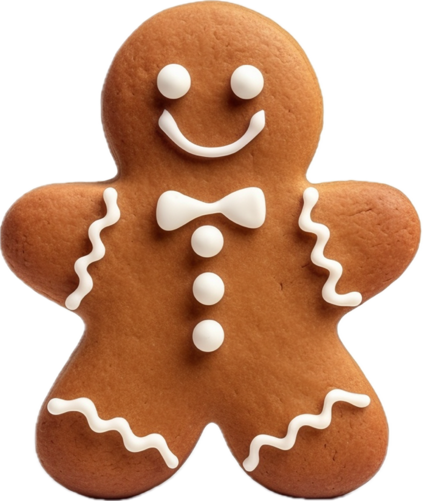 Gingerbread man cookie png with AI generated.