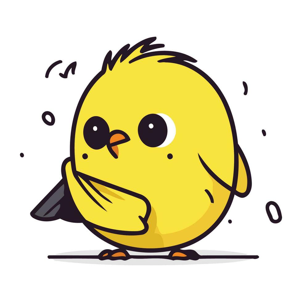 Cute little chick character vector illustration. Cute cartoon chick.