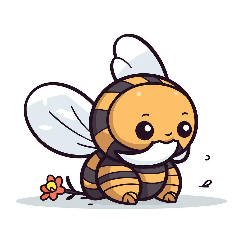 Cute Bee Cartoon Mascot Character Vector Illustration Design.