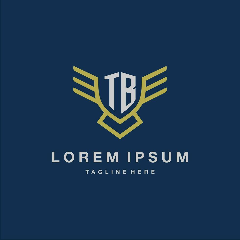 TB initial monogram logo for creative eagle line image vector design