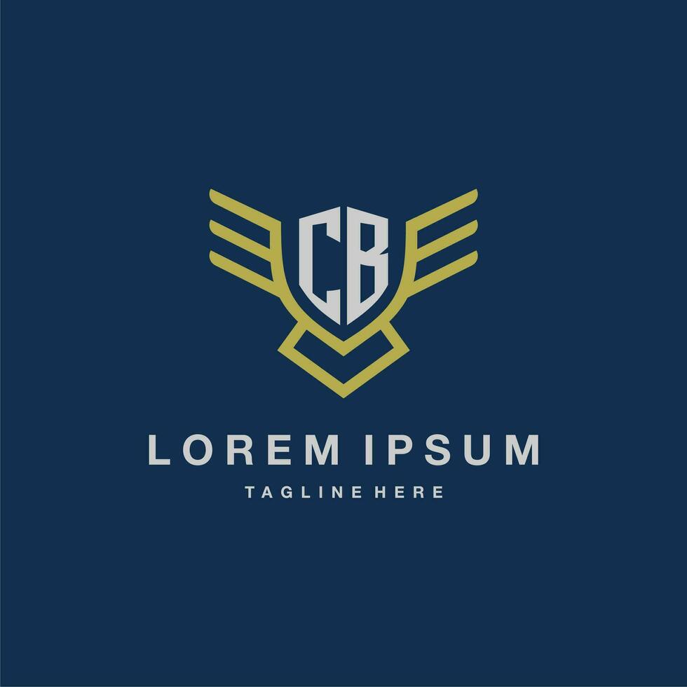 CB initial monogram logo for creative eagle line image vector design