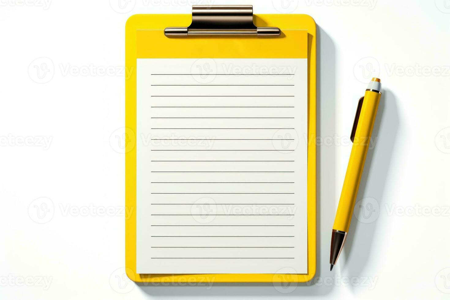 Priority list yellow edge light, white solid background. Generative AI photo