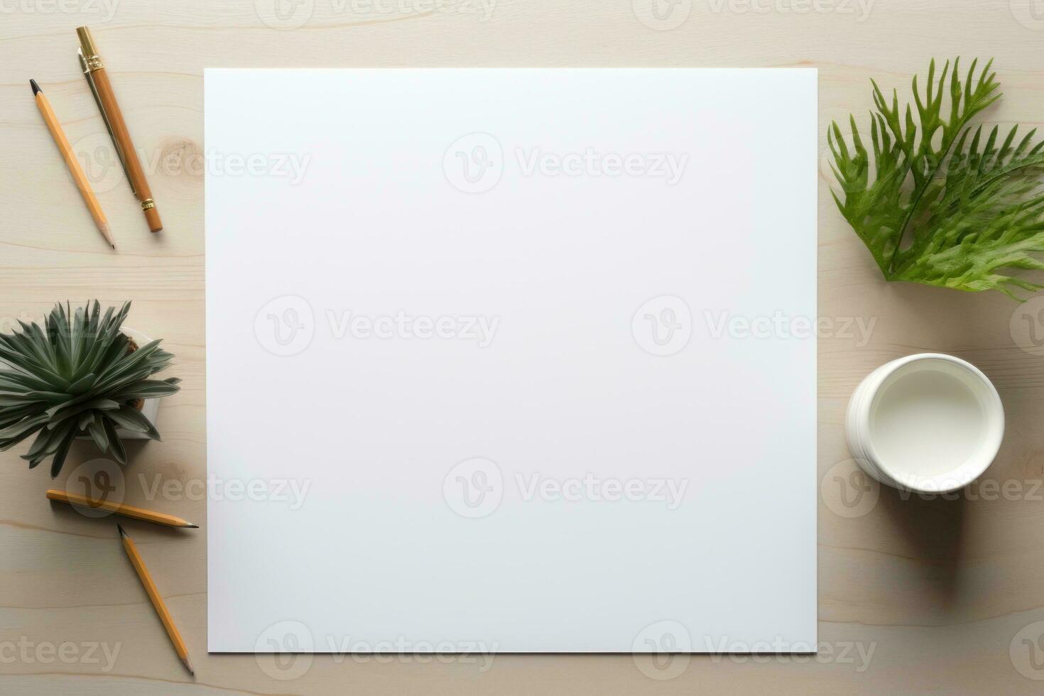 Directly above shot of note pad and colored pencils on white background. Generative AI photo