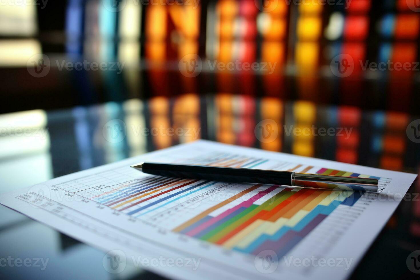 Presentation background financial indicators and financial statements. Generative AI photo