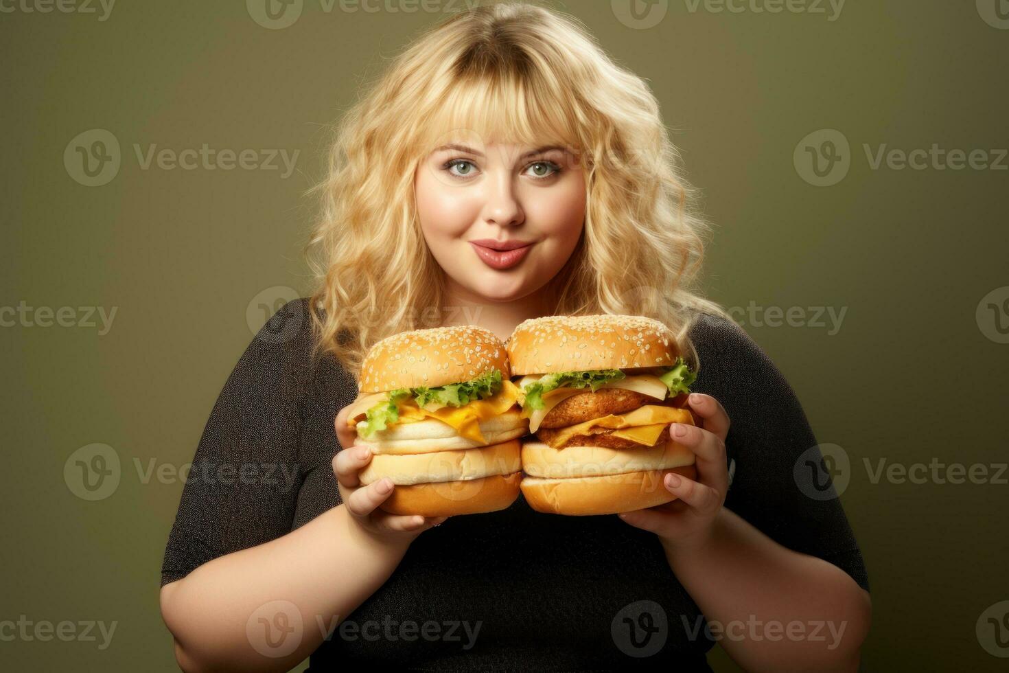 comiendo un hamburguesa de internacional gente. generativo ai foto