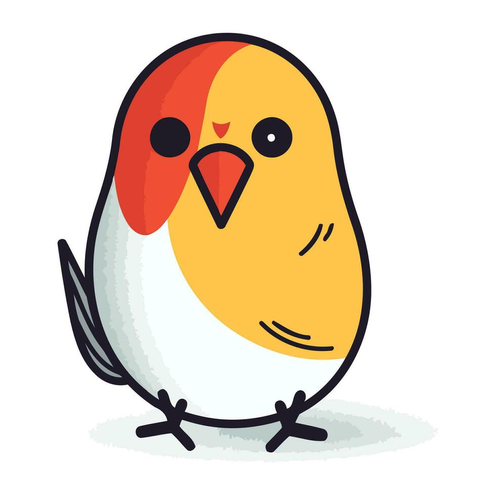 Illustration of a cute little bird isolated on a white background. vector