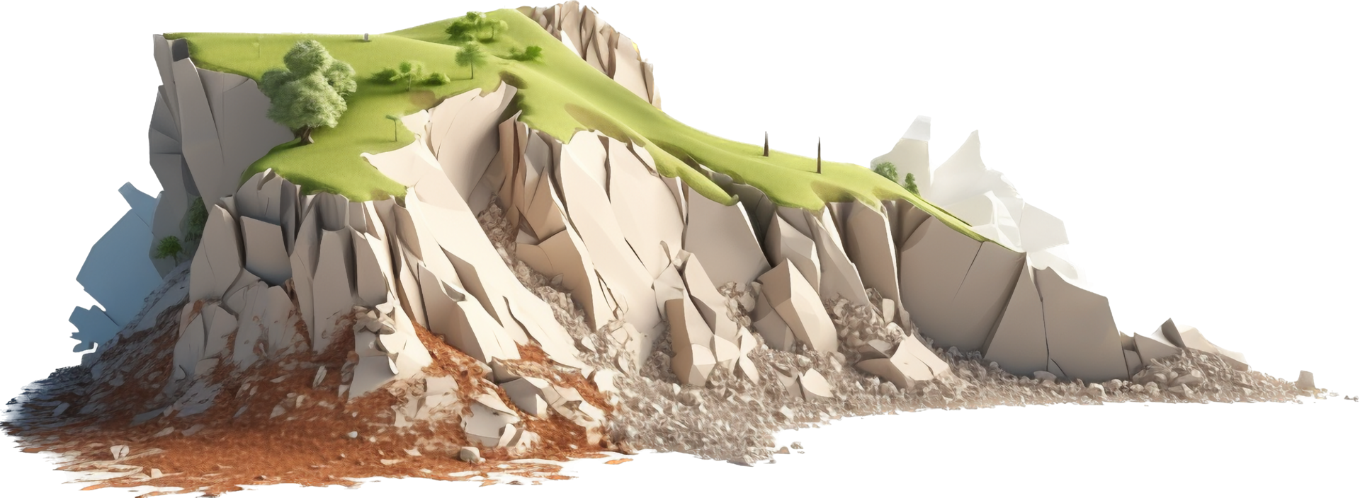 Landslide png with AI generated.