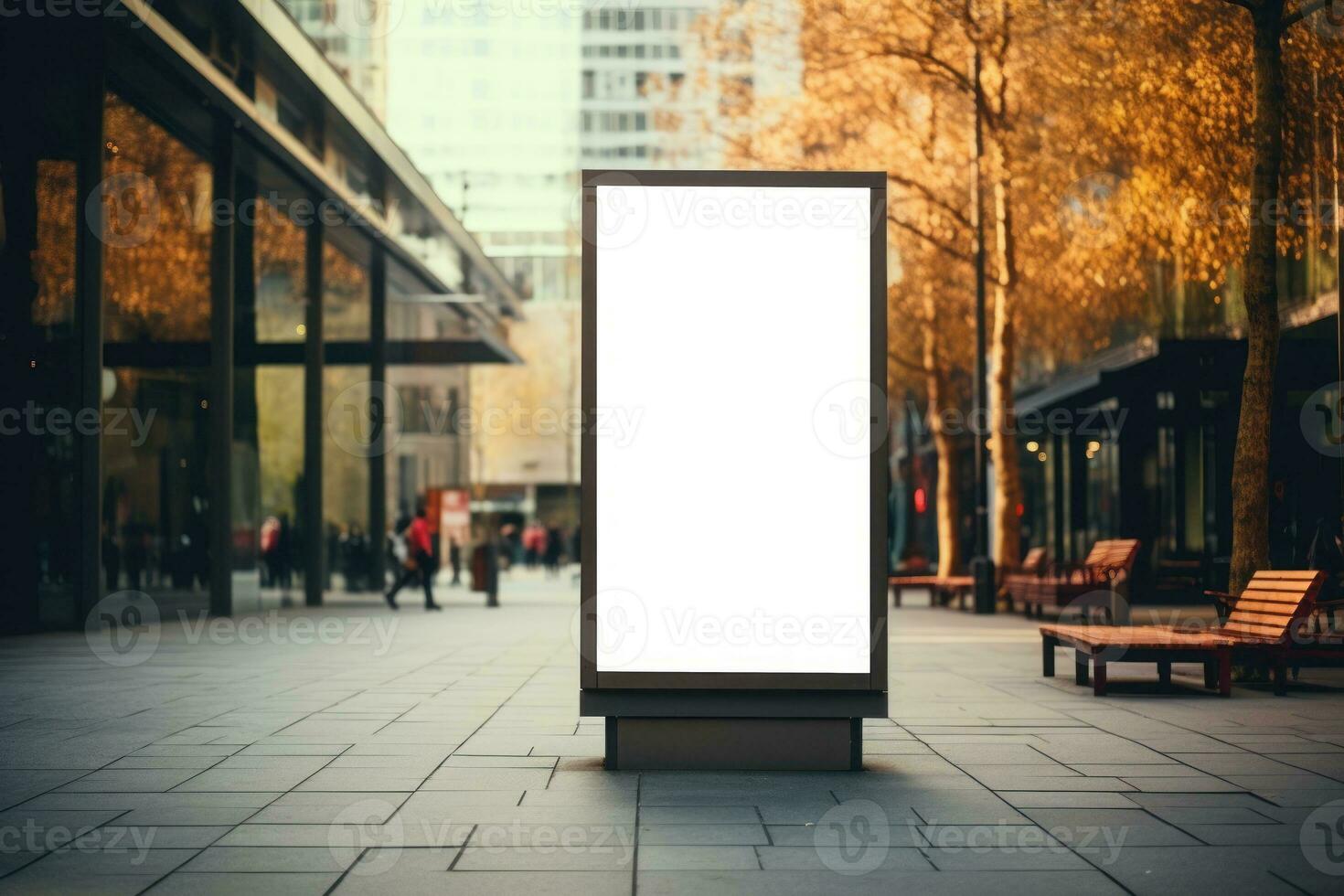 Outdoor ad mockup, fully blurred background. Generative AI photo