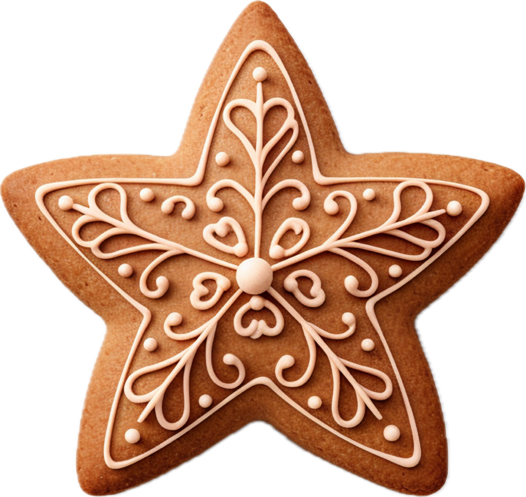 pan de jengibre estrella galletas png con ai generado.